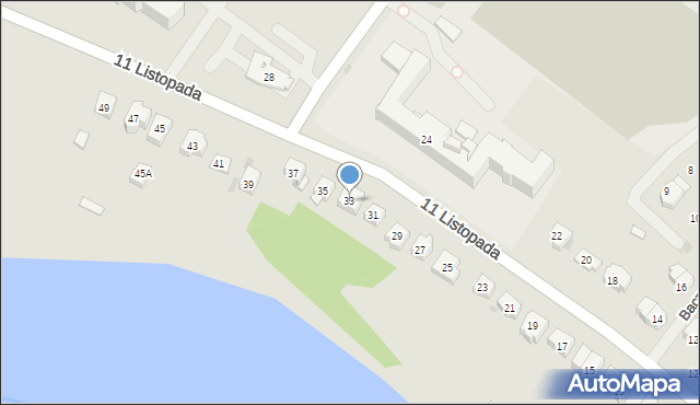 Ełk, 11 Listopada, 33, mapa Ełku