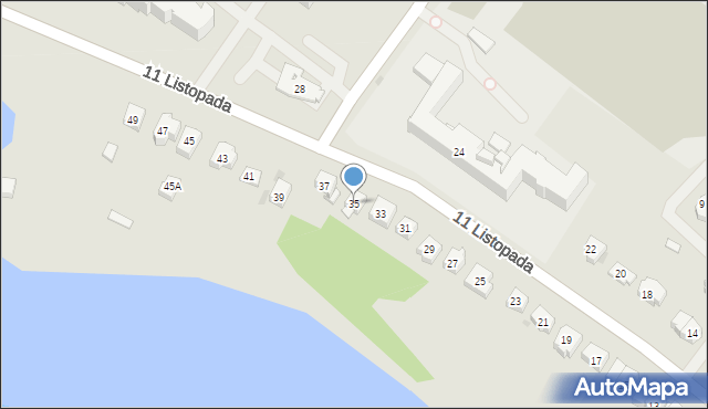 Ełk, 11 Listopada, 35, mapa Ełku