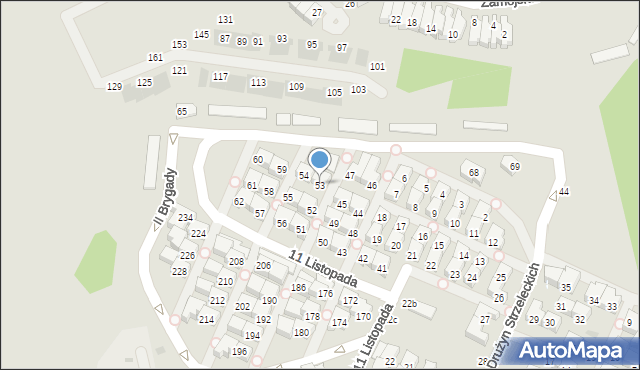 Gdańsk, 11 Listopada, 53, mapa Gdańska
