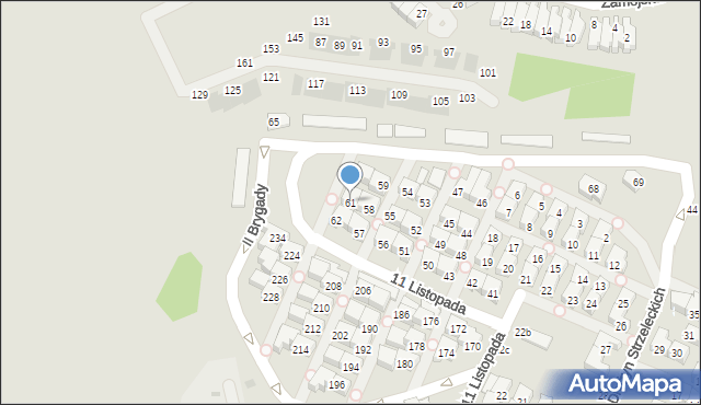 Gdańsk, 11 Listopada, 61, mapa Gdańska