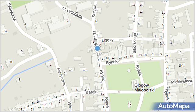 Głogów Małopolski, 11 Listopada, 3, mapa Głogów Małopolski