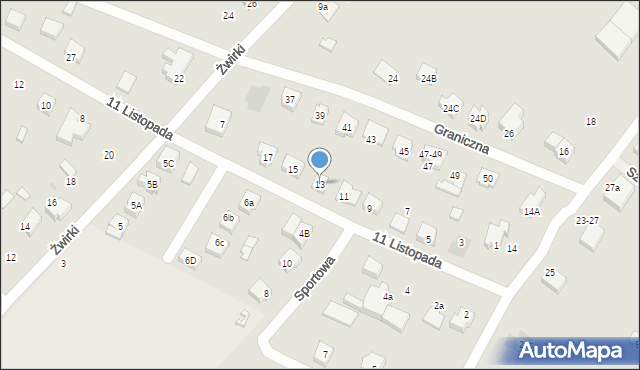 Głowno, 11 Listopada, 13, mapa Głowno