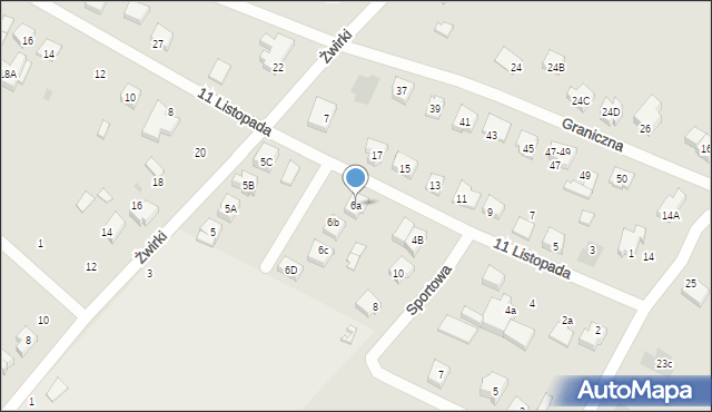 Głowno, 11 Listopada, 6a, mapa Głowno
