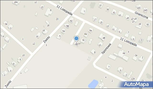 Głowno, 11 Listopada, 6D, mapa Głowno