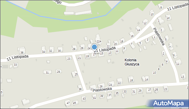 Głuszyca, 11 Listopada, 17, mapa Głuszyca