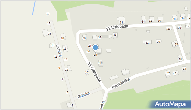 Głuszyca, 11 Listopada, 43, mapa Głuszyca
