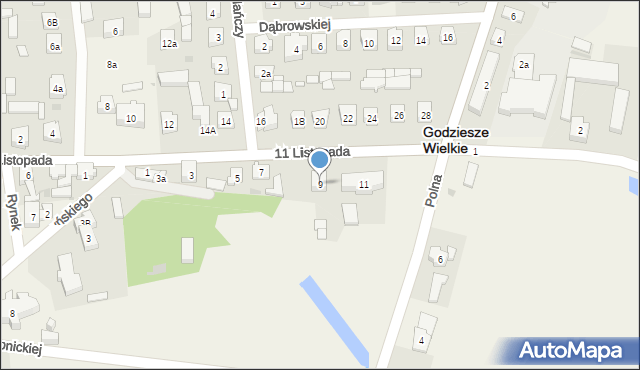 Godziesze Wielkie, 11 Listopada, 9, mapa Godziesze Wielkie