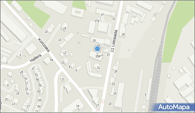 Gorlice, 11 Listopada, 33A, mapa Gorlic