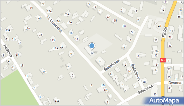 Grajewo, 11 Listopada, 12, mapa Grajewo