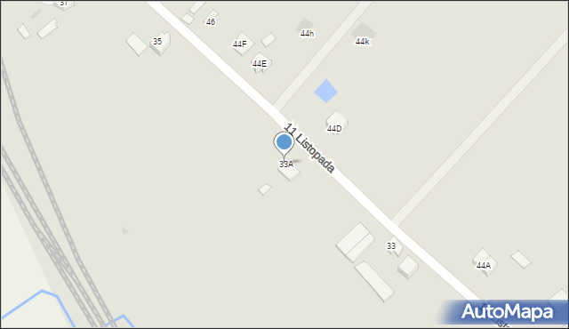 Grajewo, 11 Listopada, 33A, mapa Grajewo