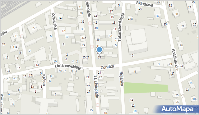 Grodzisk Mazowiecki, 11 Listopada, 28, mapa Grodzisk Mazowiecki