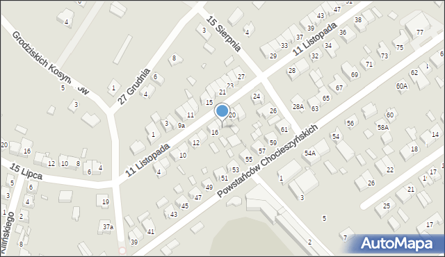 Grodzisk Wielkopolski, 11 Listopada, 18, mapa Grodzisk Wielkopolski