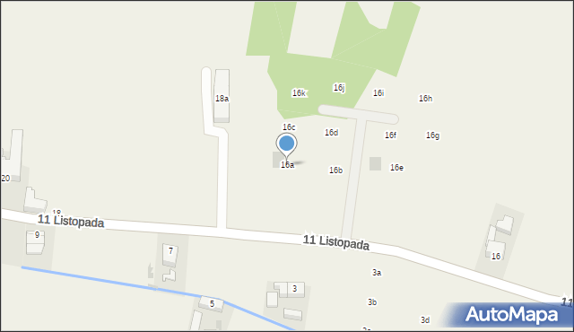 Gromadka, 11 Listopada, 16a, mapa Gromadka