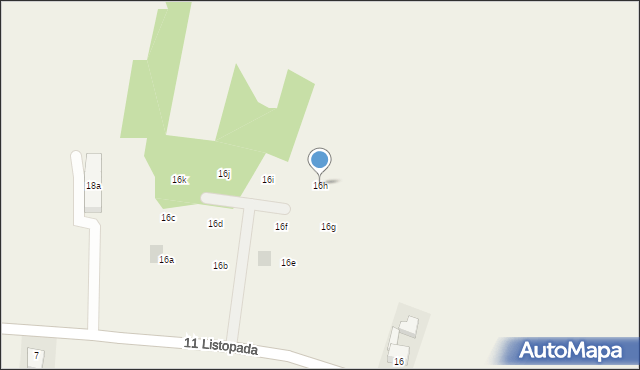 Gromadka, 11 Listopada, 16h, mapa Gromadka