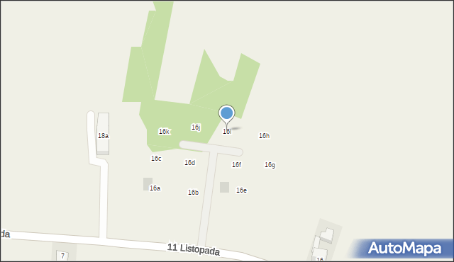 Gromadka, 11 Listopada, 16i, mapa Gromadka