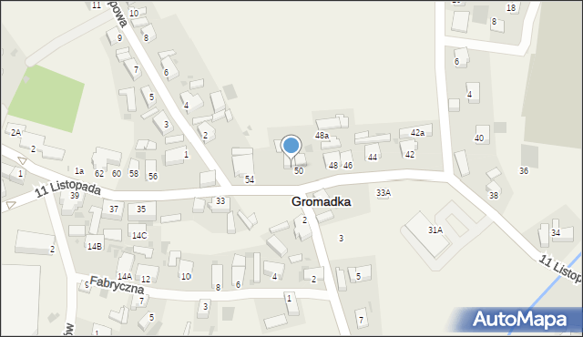 Gromadka, 11 Listopada, 52, mapa Gromadka