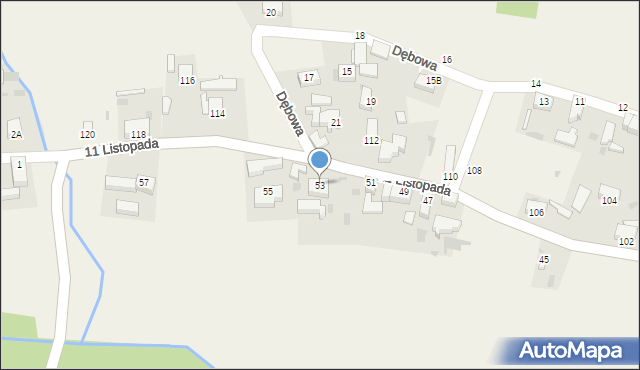 Gromadka, 11 Listopada, 53, mapa Gromadka