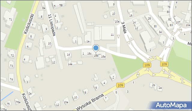 Gryfice, 11 Listopada, 16b, mapa Gryfice