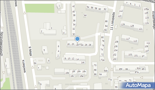 Gryfino, 11 Listopada, 22, mapa Gryfino