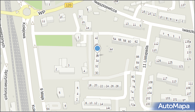 Gryfino, 11 Listopada, 36, mapa Gryfino