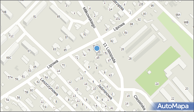 Hajnówka, 11 Listopada, 45A, mapa Hajnówka
