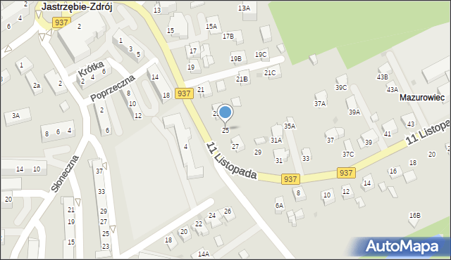 Jastrzębie-Zdrój, 11 Listopada, 25, mapa Jastrzębie-Zdrój