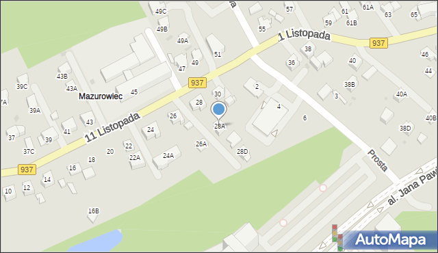 Jastrzębie-Zdrój, 11 Listopada, 28A, mapa Jastrzębie-Zdrój