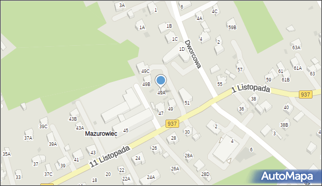 Jastrzębie-Zdrój, 11 Listopada, 49A, mapa Jastrzębie-Zdrój