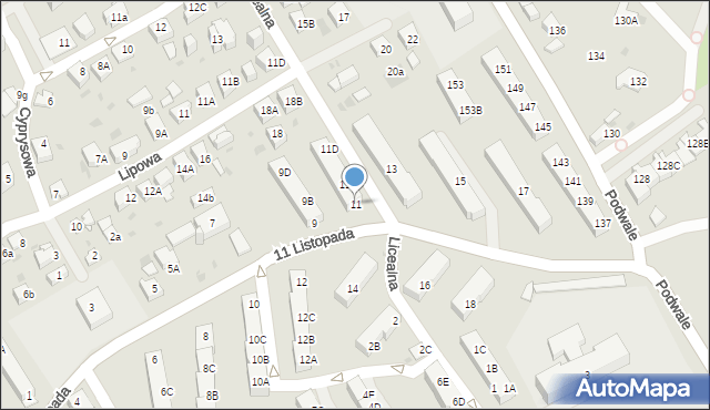 Jaworzno, 11 Listopada, 11, mapa Jaworzno