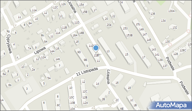 Jaworzno, 11 Listopada, 11B, mapa Jaworzno