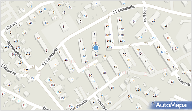 Jaworzno, 11 Listopada, 8A, mapa Jaworzno