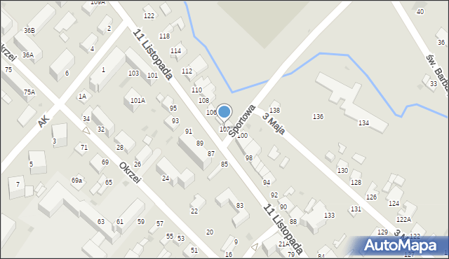 Jędrzejów, 11 Listopada, 102, mapa Jędrzejów