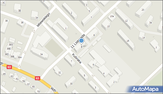 Kolno, 11 Listopada, 6, mapa Kolno