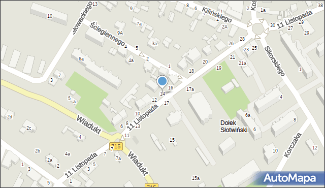 Koluszki, 11 Listopada, 14, mapa Koluszki