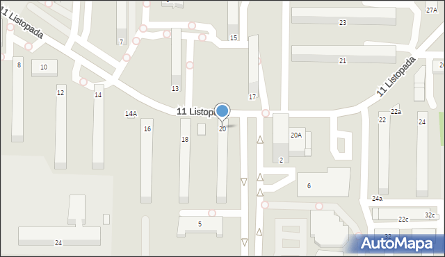 Konin, 11 Listopada, 20, mapa Konina