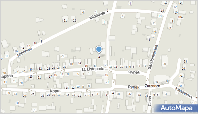 Koprzywnica, 11 Listopada, 4, mapa Koprzywnica