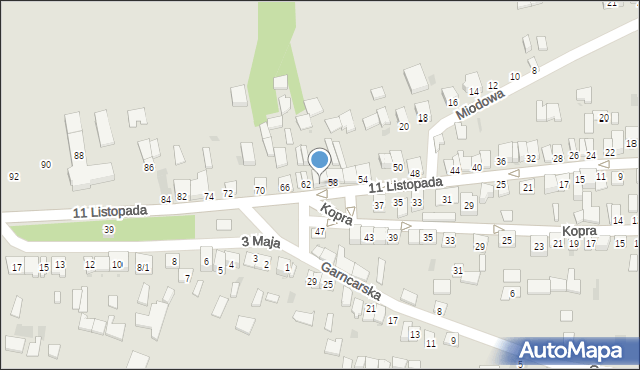 Koprzywnica, 11 Listopada, 60, mapa Koprzywnica