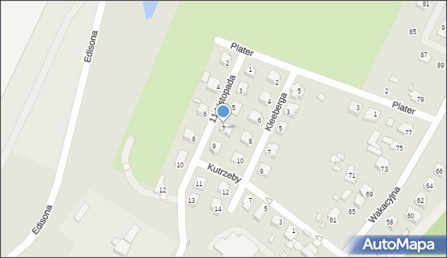 Krosno Odrzańskie, 11 Listopada, 7, mapa Krosno Odrzańskie
