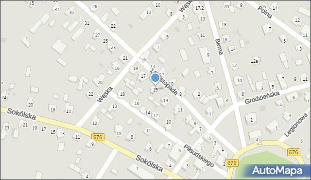 Krynki, 11 Listopada, 15, mapa Krynki