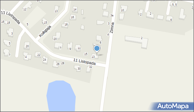 Kunice, 11 Listopada, 15b, mapa Kunice