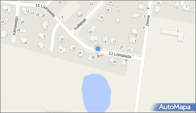 Kunice, 11 Listopada, 28, mapa Kunice