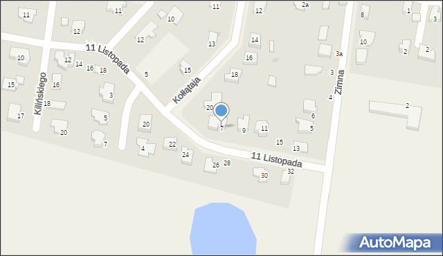 Kunice, 11 Listopada, 7, mapa Kunice