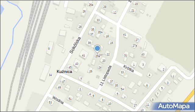 Kuźnica, 11 Listopada, 20a, mapa Kuźnica