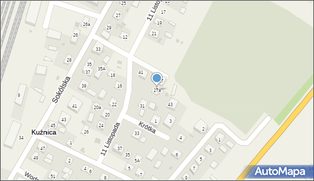Kuźnica, 11 Listopada, 27a, mapa Kuźnica