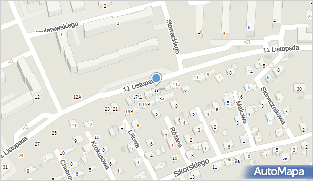 Libiąż, 11 Listopada, 13, mapa Libiąż