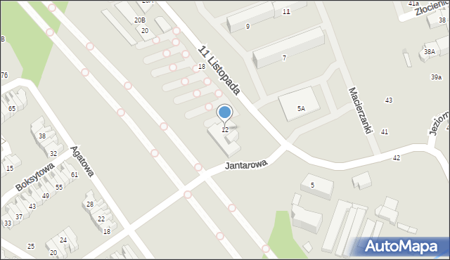 Łódź, 11 Listopada, 12, mapa Łodzi