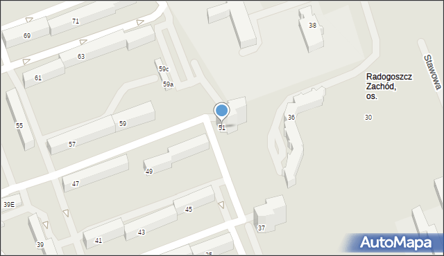 Łódź, 11 Listopada, 51, mapa Łodzi