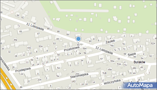 Łomianki, 11 Listopada, 61, mapa Łomianki