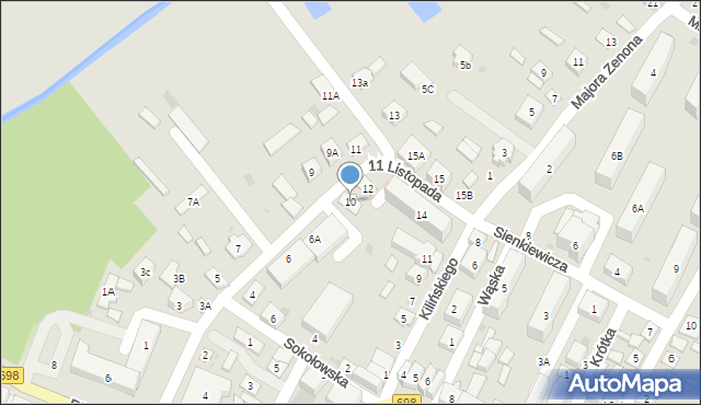 Łosice, 11 Listopada, 10, mapa Łosice