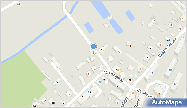 Łosice, 11 Listopada, 11A, mapa Łosice